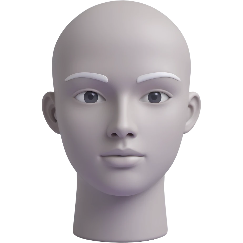 grey mannequin face, 3D style, matte surface, minimal details emoji