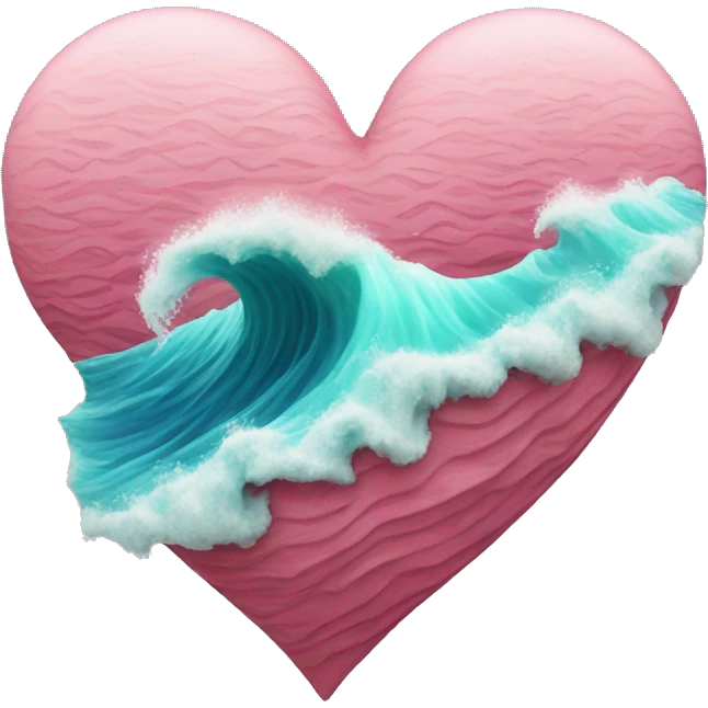 sea wave in 3d heart emoji