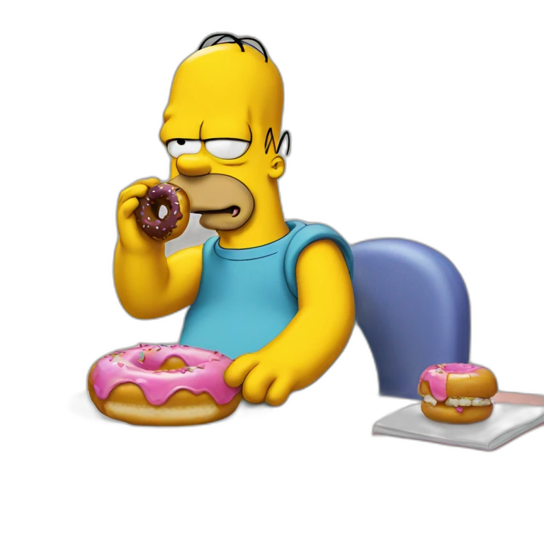 Homer Simpson Eating donut emoji