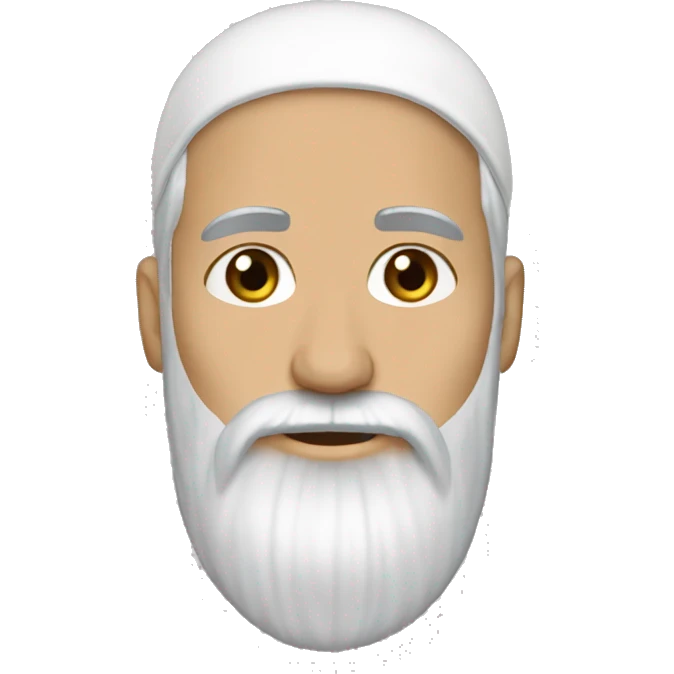 Whie muslim long beard shaved hair emoji