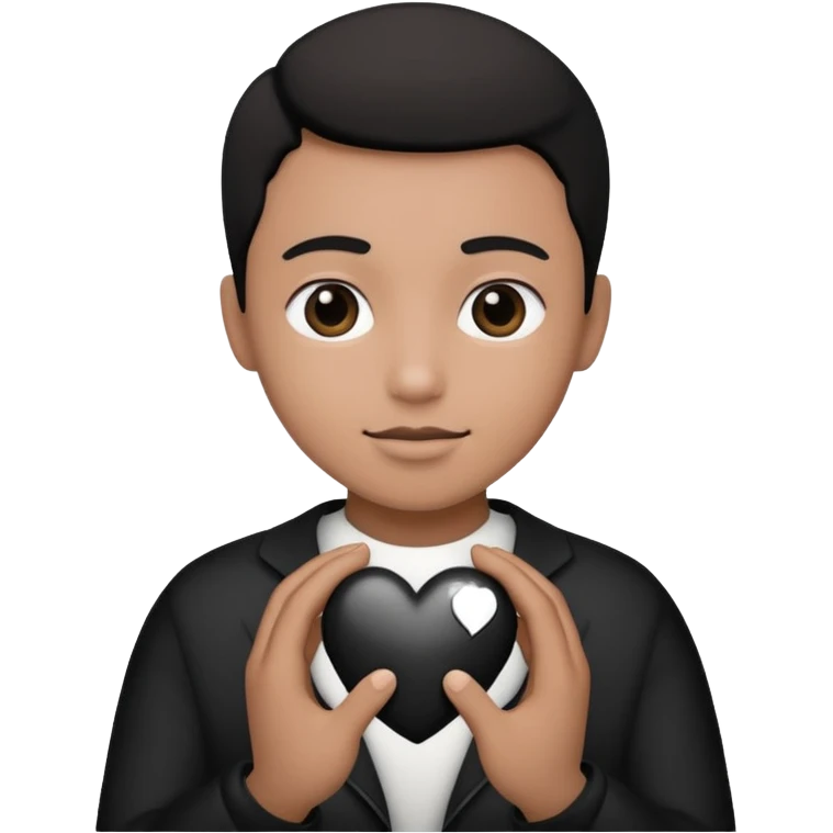  black and white heart in hand emoji