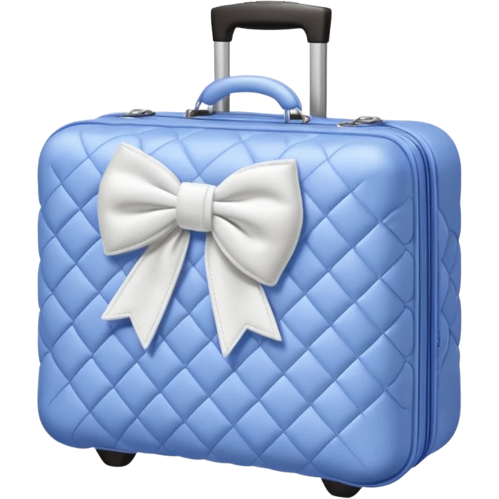 Periwinkle quilted luggage with white bow  emoji
