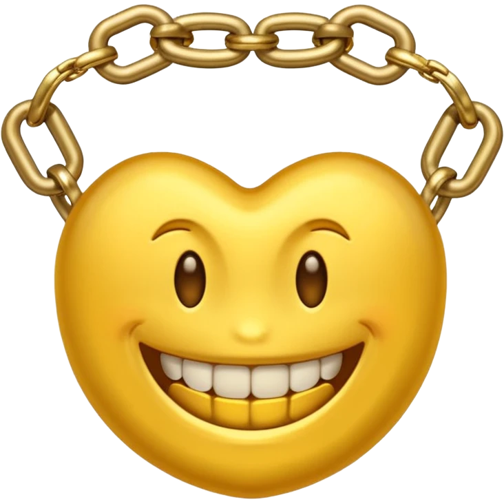 Emoji con dientes de oro y cadenas de oro emoji
