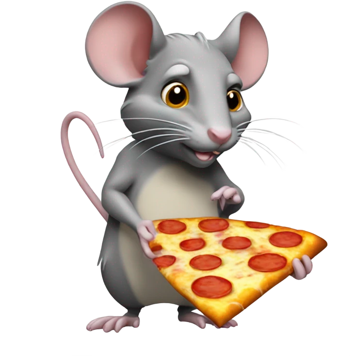 Rat with pizza emoji