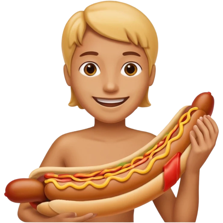 Big round boobs naked with hotdog  emoji