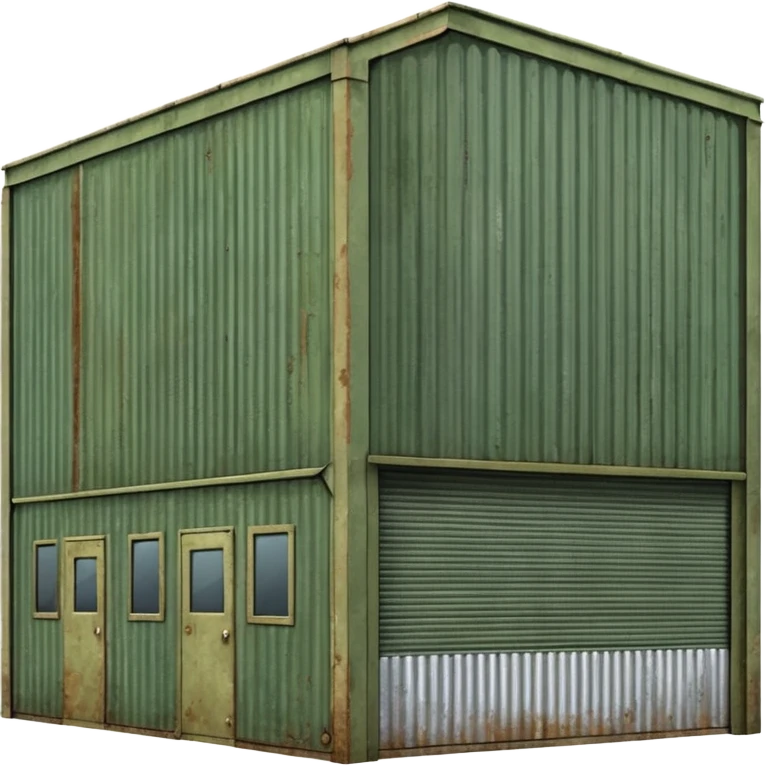 military green warehouse emoji