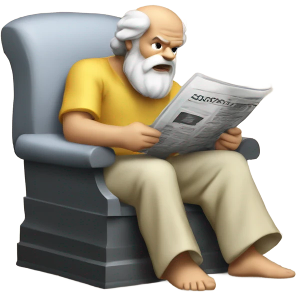 Socrates reading a newspaper  emoji