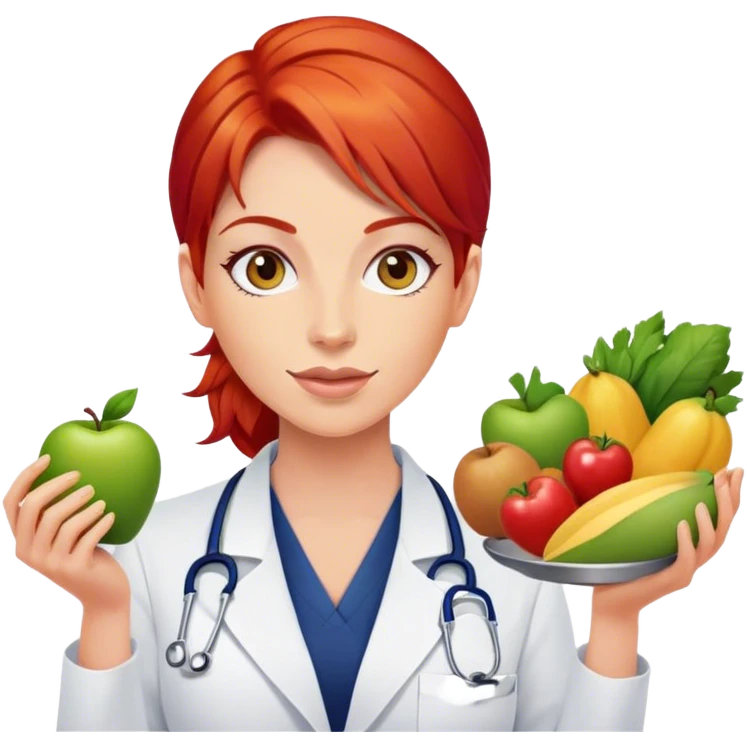 a nutritionist with red hair emoji