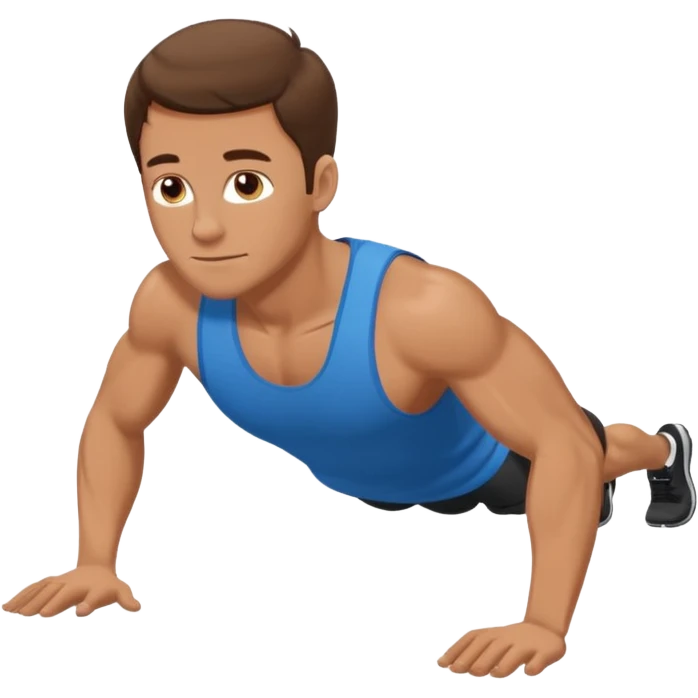 White man brown hair doing pushups  emoji