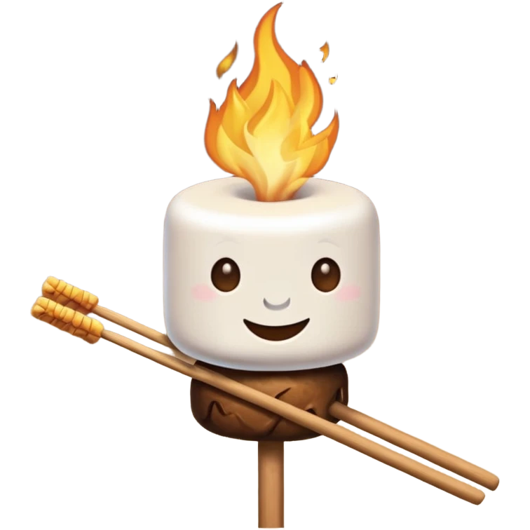 bonfire, with marshmallows skewer emoji