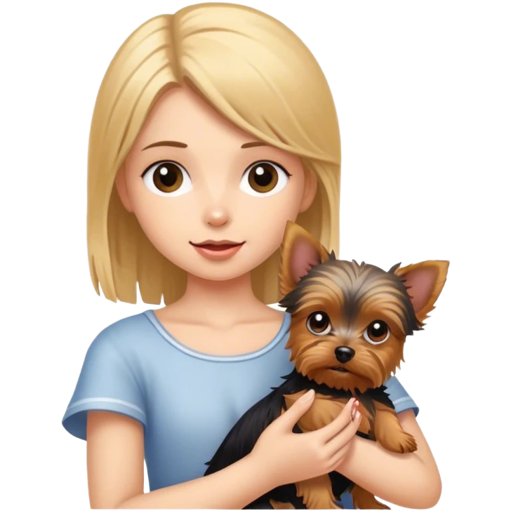 girl with Yorkshire terrier emoji