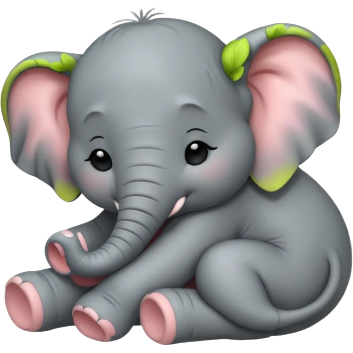 cute elephant sleeping. cartoon. resolutiom 48x48 emoji