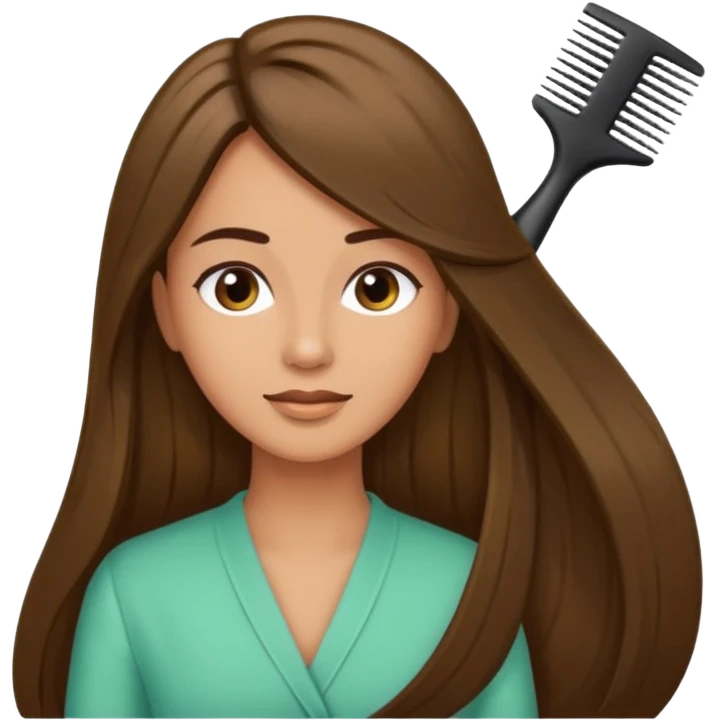 mujer peinandose en la peluqueria emoji