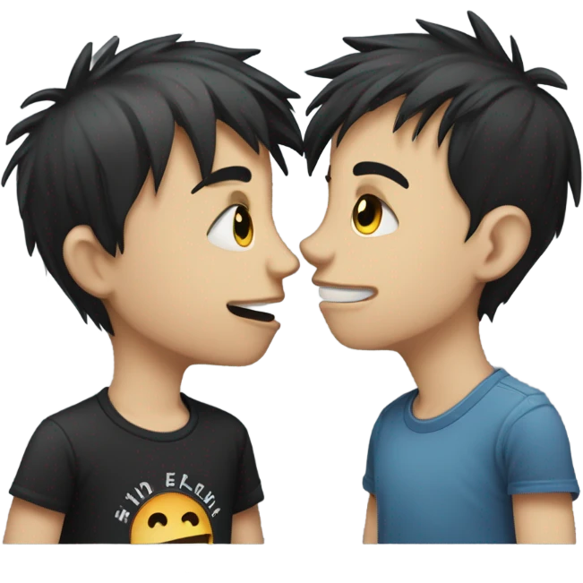 Emo boys kissing emoji