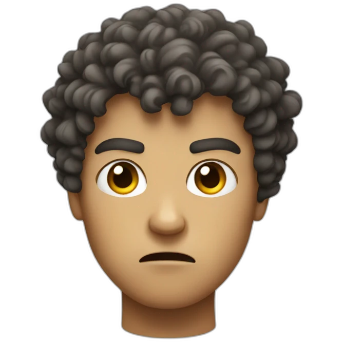 angry face with curly hair emoji