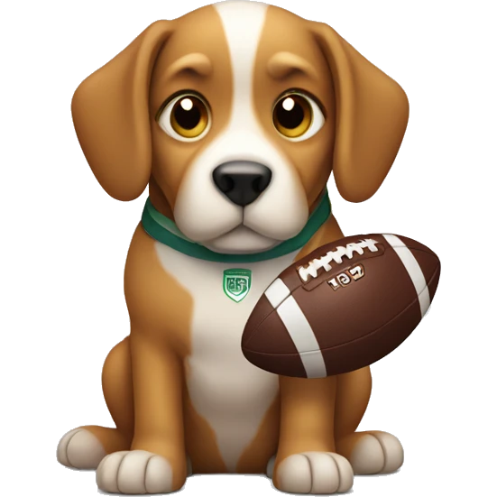 Dog with a football emoji