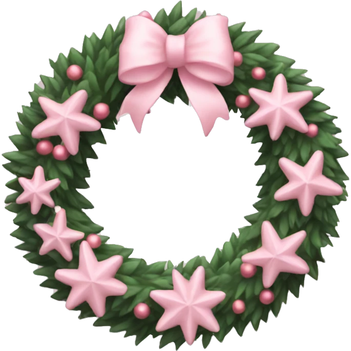 pale pink christmas wreath  emoji