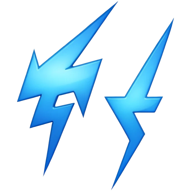 versus symbol with lightning between emoji