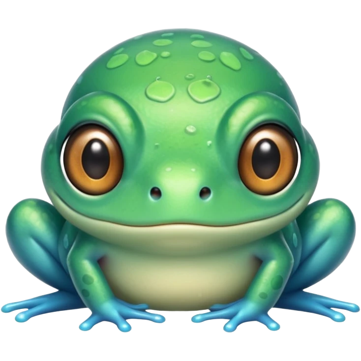 cyan cute frog minimalistic emoji