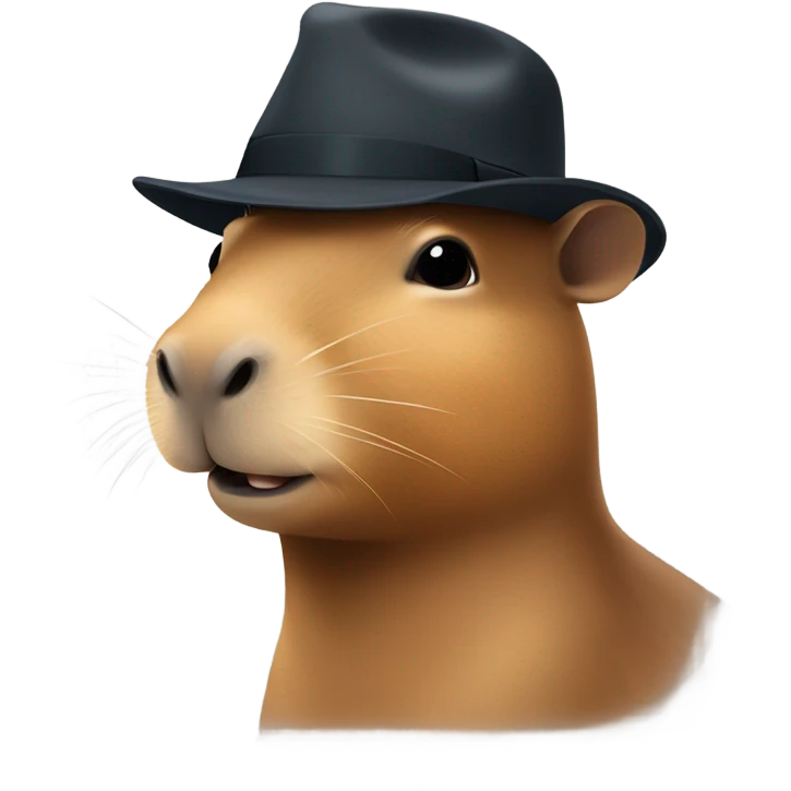 capybara head with fedora emoji