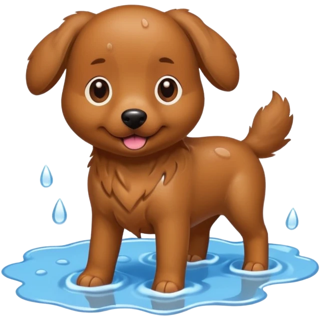 Make a cute brown dog i a pledd emoji