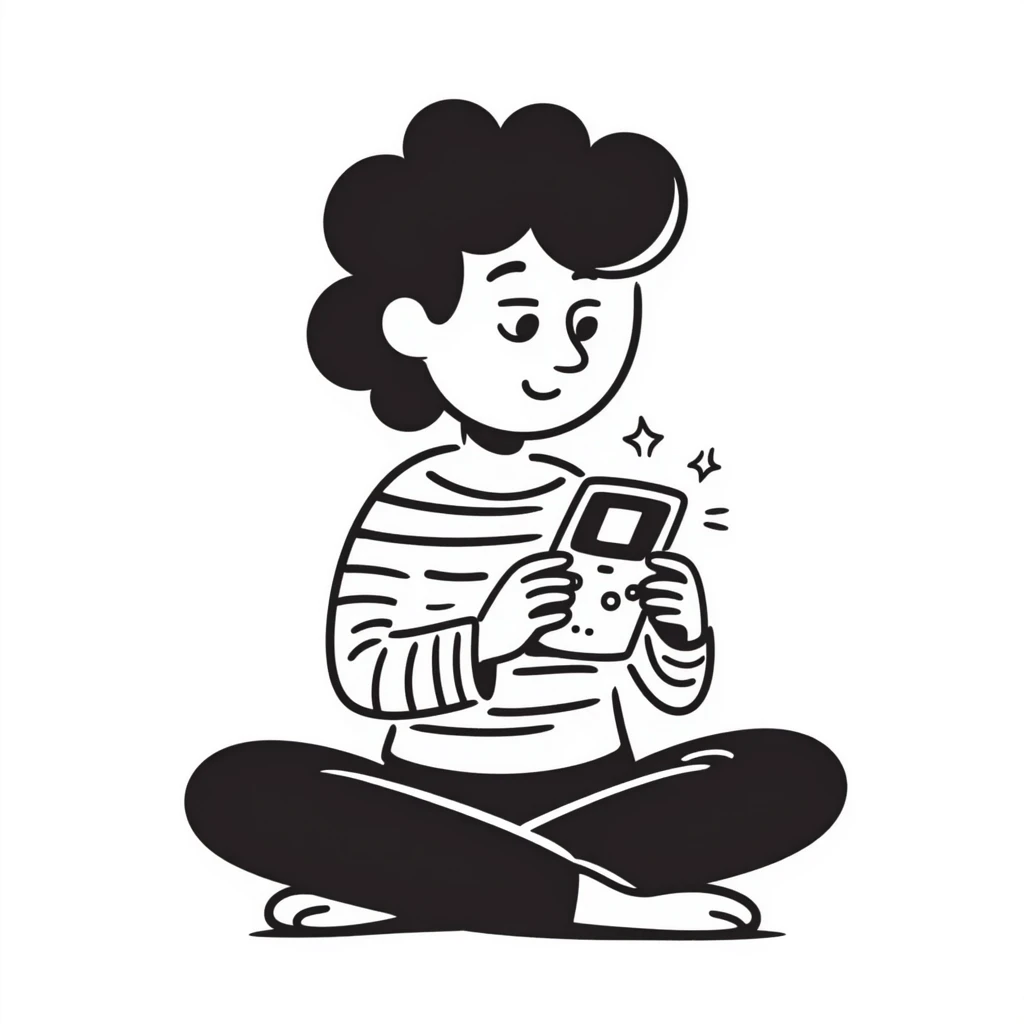 A person plays with the GameBoy advance emoji