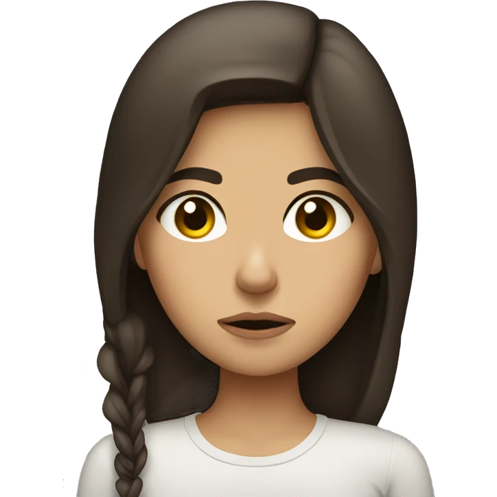 Brunette girl sulking emoji