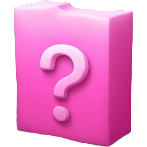 Pink interrogative mark in 3d emoji
