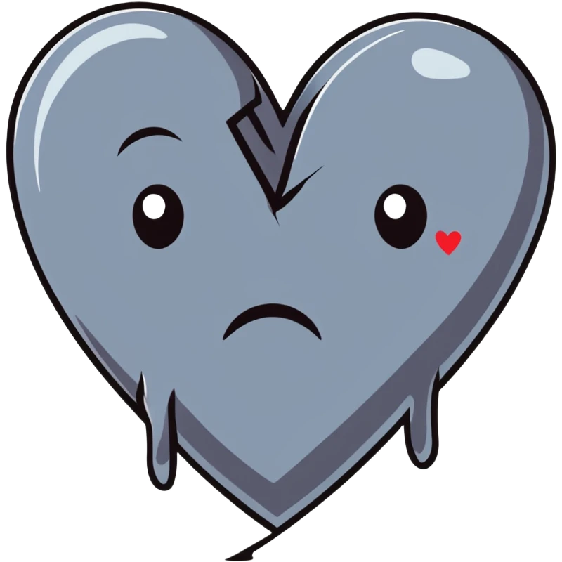 sad broken heart with tears emoji
