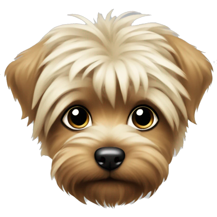 Small fluffy black and blonde Yorkshire puppy emoji