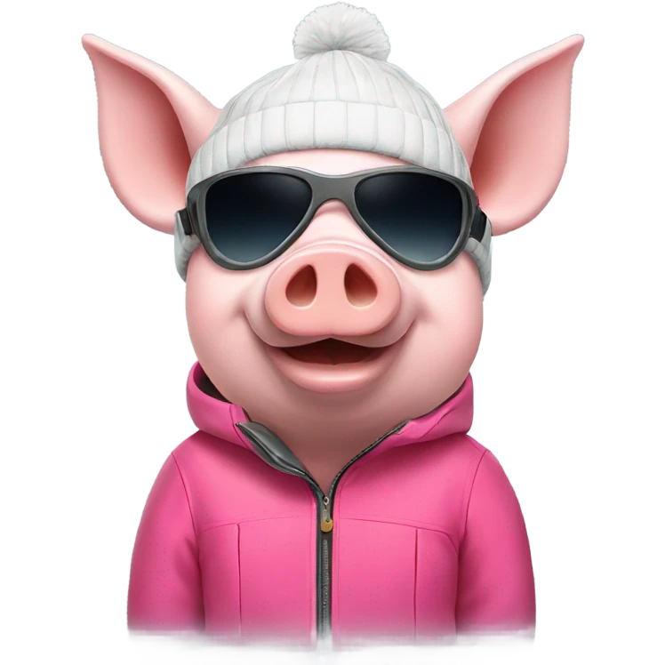 Skiing pig emoji
