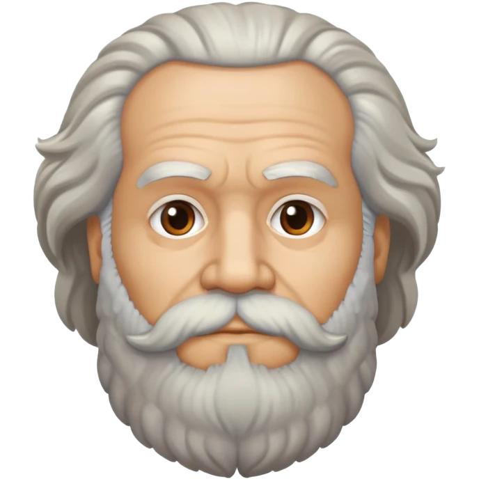 Karl Marx with recognizable beard and hairstyle, no glasses emoji