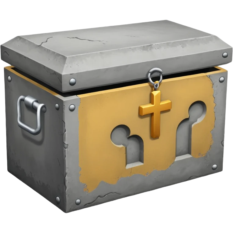 concrete container for casket to go inside of in the cemetery emoji