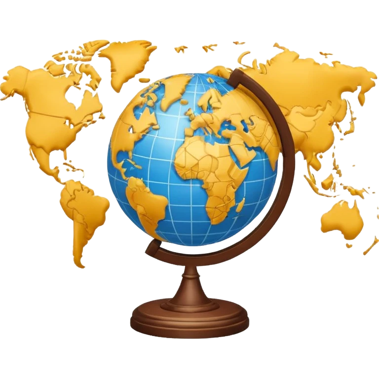 Minimal 3D emoji style stock chart combined with globe, international stocks icon, financial market symbol, neutral colors, clean shading, professional look, transparent background, no flags, no brand logos emoji