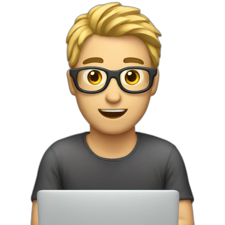 a guy watching a video on the internet emoji
