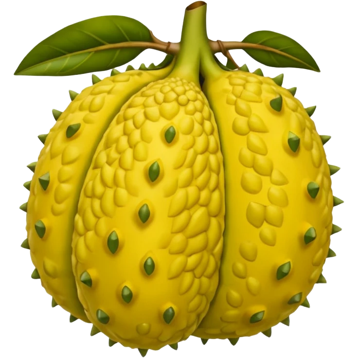 Jackfruit with small thorn and yellow flesh emoji
