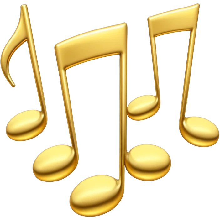 drei musiknoten in goldfarben emoji