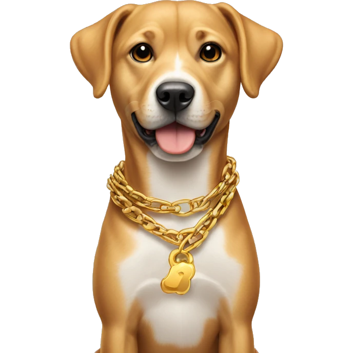 dog with gold chain in his neck emoji