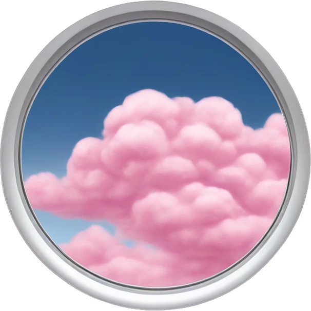 Pink clouds from private jet window emoji