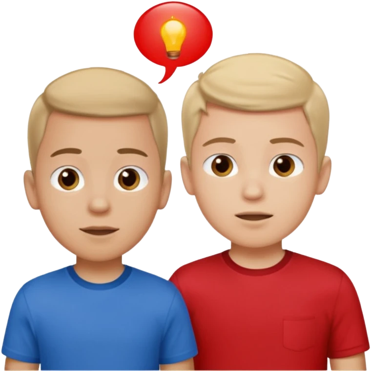 Two boys talking to each other. emoji