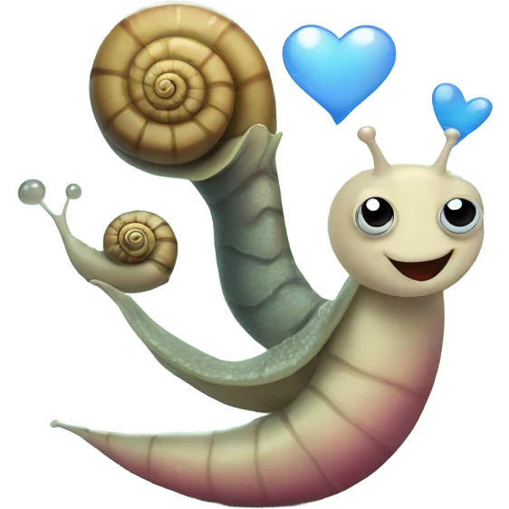 Cute snail and eel in love  emoji