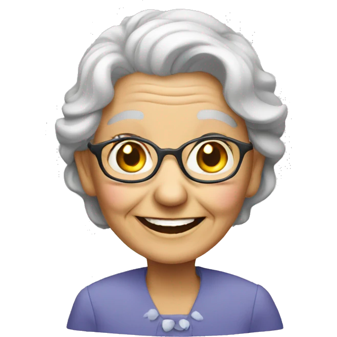 old lady smiling emoji