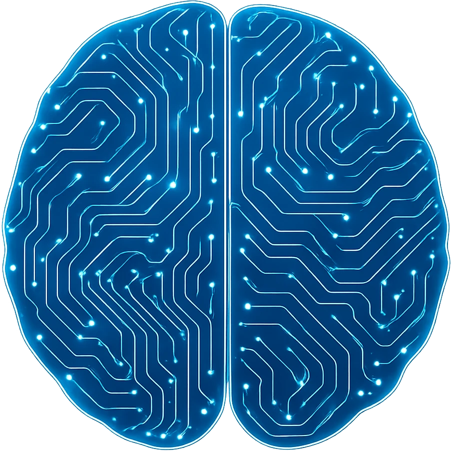 brain with circuit patterns, tech-inspired style, futuristic technology theme emoji