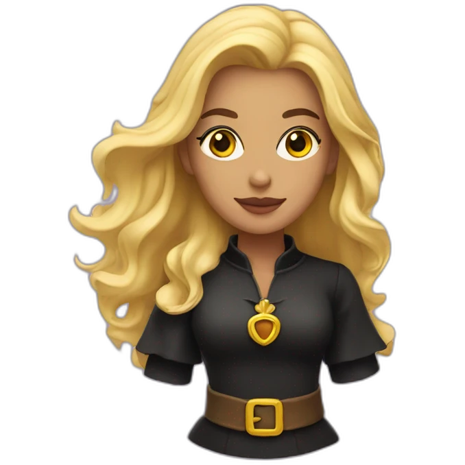 blonde latina witch with yellow highlight emoji