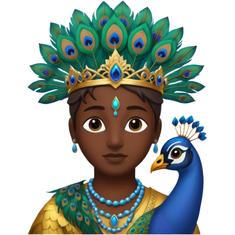Krishna with feather crown emoji