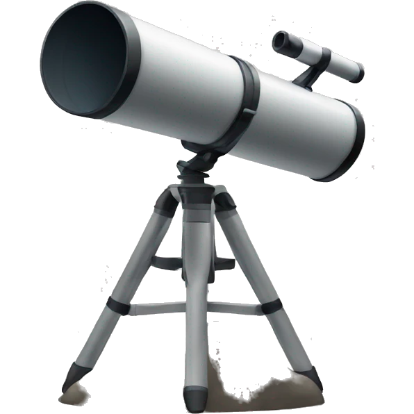 Telescope with moon emoji