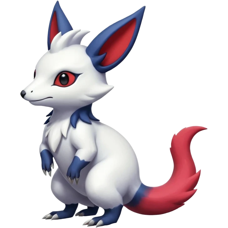  furry cute colorful exotic realistic painted smooth glossy Zangoose-Salandit-Minccino-Absol-fusion emoji