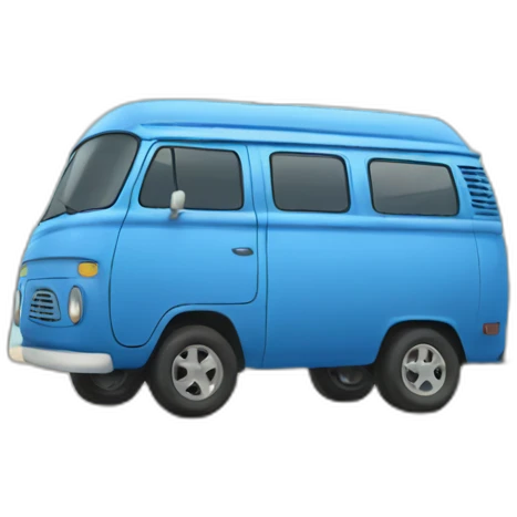 Blue van at the beach emoji