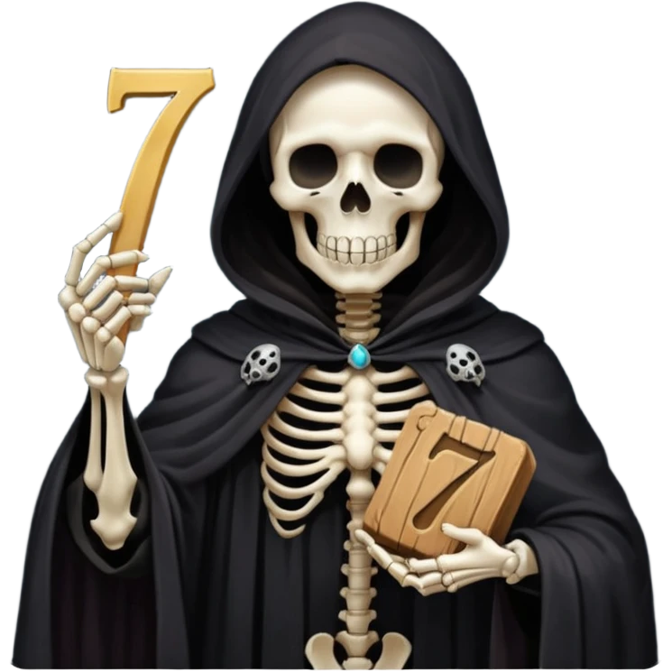 death holding number 7 in his hand emoji
