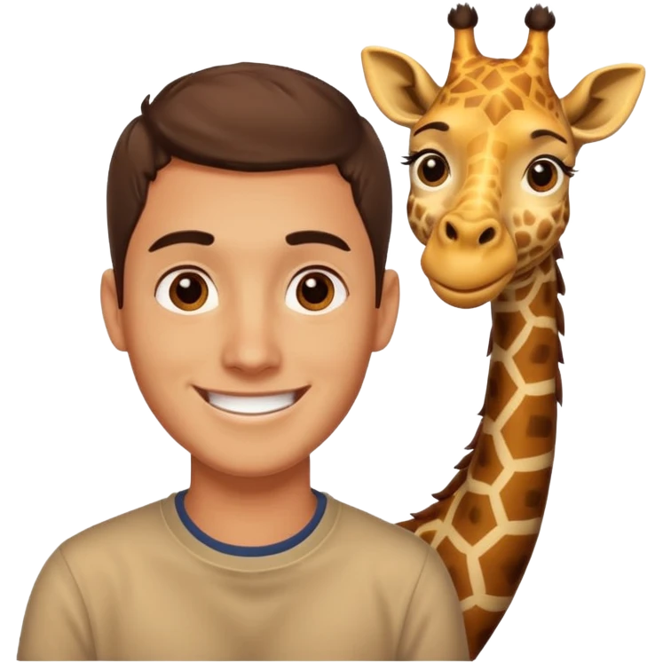 Guy with a giraffe neck emoji